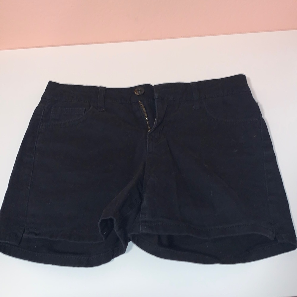 Black mid rise shorts